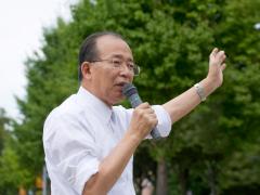 城址公園でのながせ甚遠街頭演説