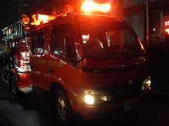 警戒中の消防団