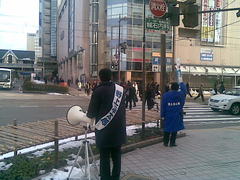 JR富山駅前での街頭遊説