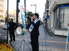 街頭遊説（5月6日富山駅前）