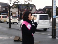 おくのえいこさん、街頭遊説デビュー