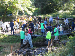 とんぼの沢の泥上げ