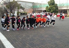 試合前のウォーミングアップ