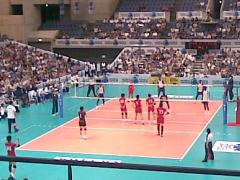 日本対キューバ戦（男子バレー）