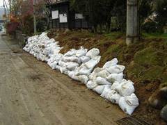 崩れた石垣の補修